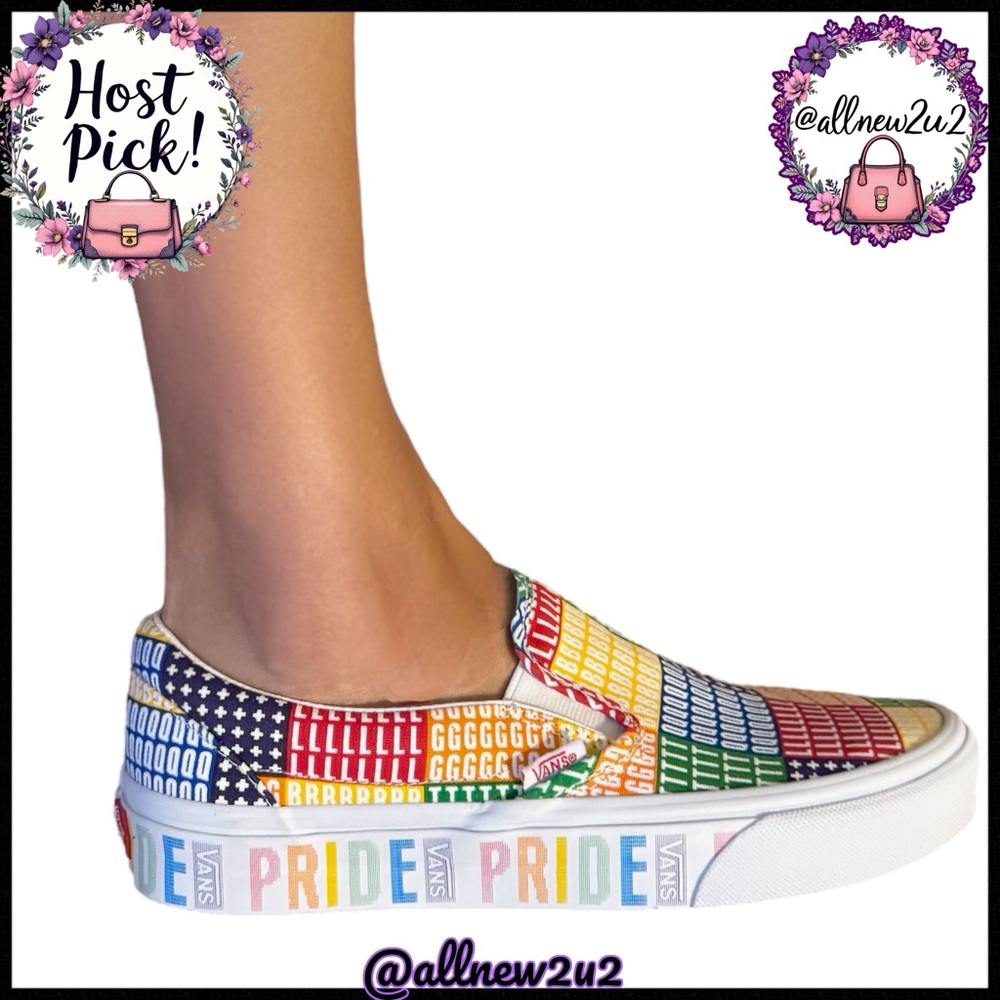 Van's Rainbow Pride Slip on Shoes New with Tags Gorgeous! LQBTQ+ MultiHP - Picture 5 of 15